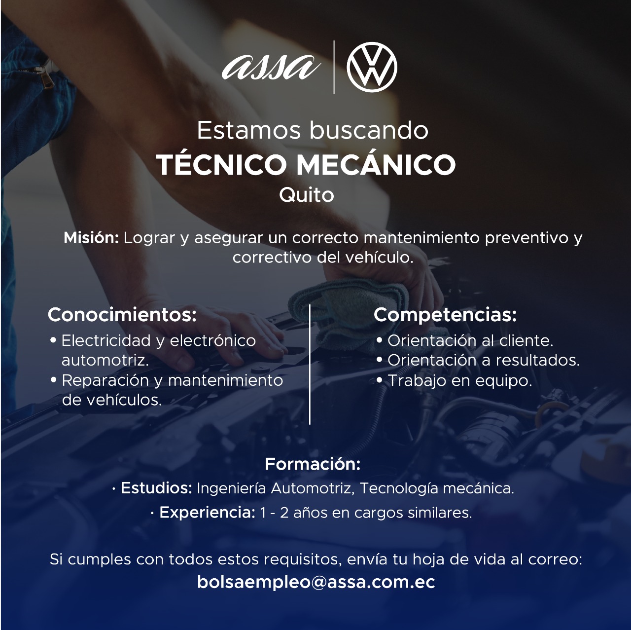 Nuevas oportunidades de empleo TÉCNICO MECÁNICO